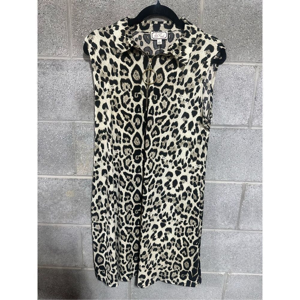 Ivy Road Dress Women's  Cheetah Print Sleeveless A Line Dress L Cream Black